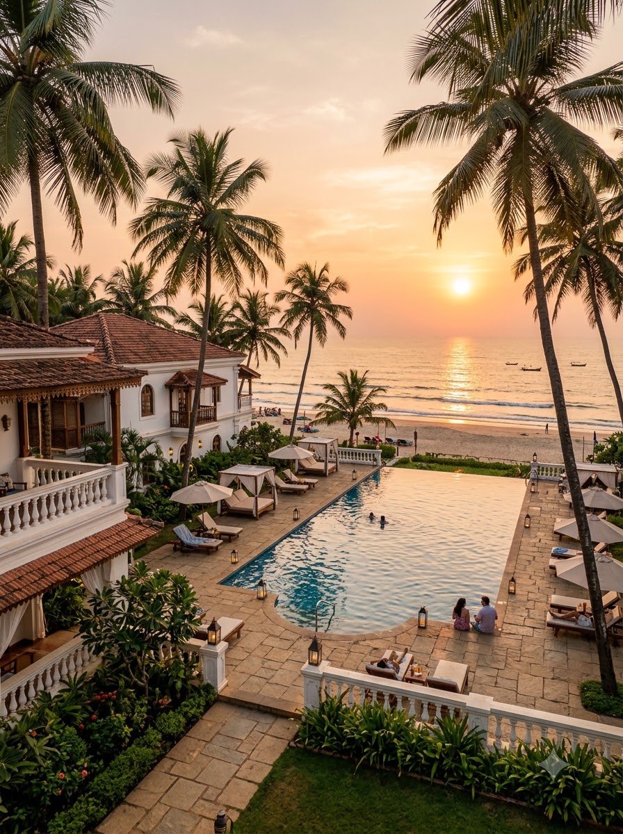 A resort pool overlooking the ocean at the annual retreat